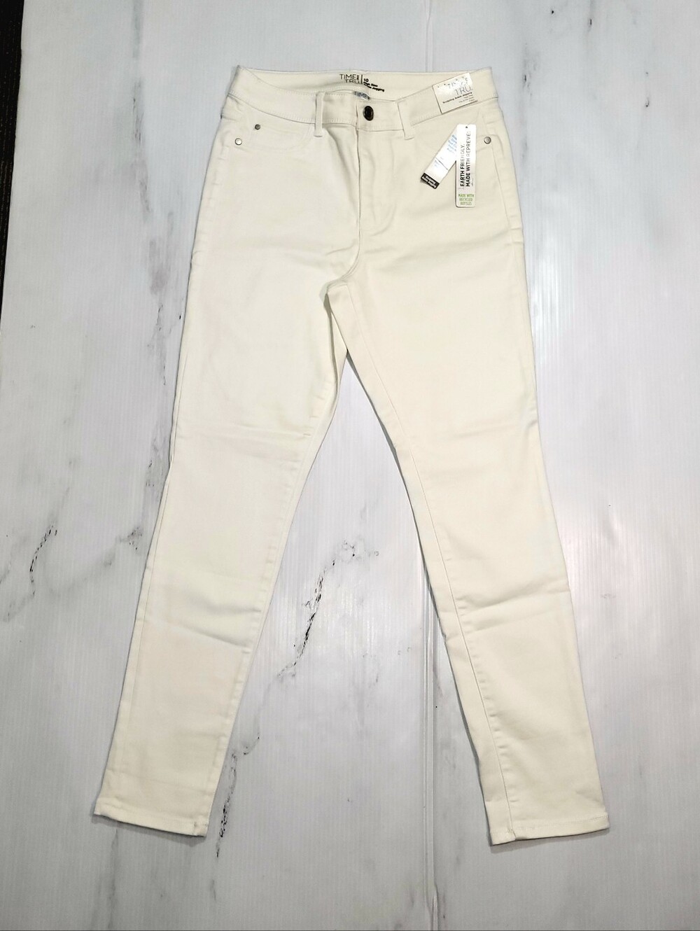 Time and Tru Men's Skinny Jeans in White